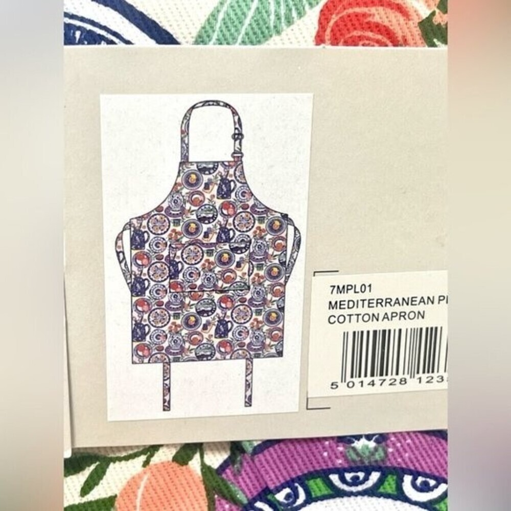Ulster’s Weavers Mediterranean Plates Cotton Apron New - Picture 4 of 5